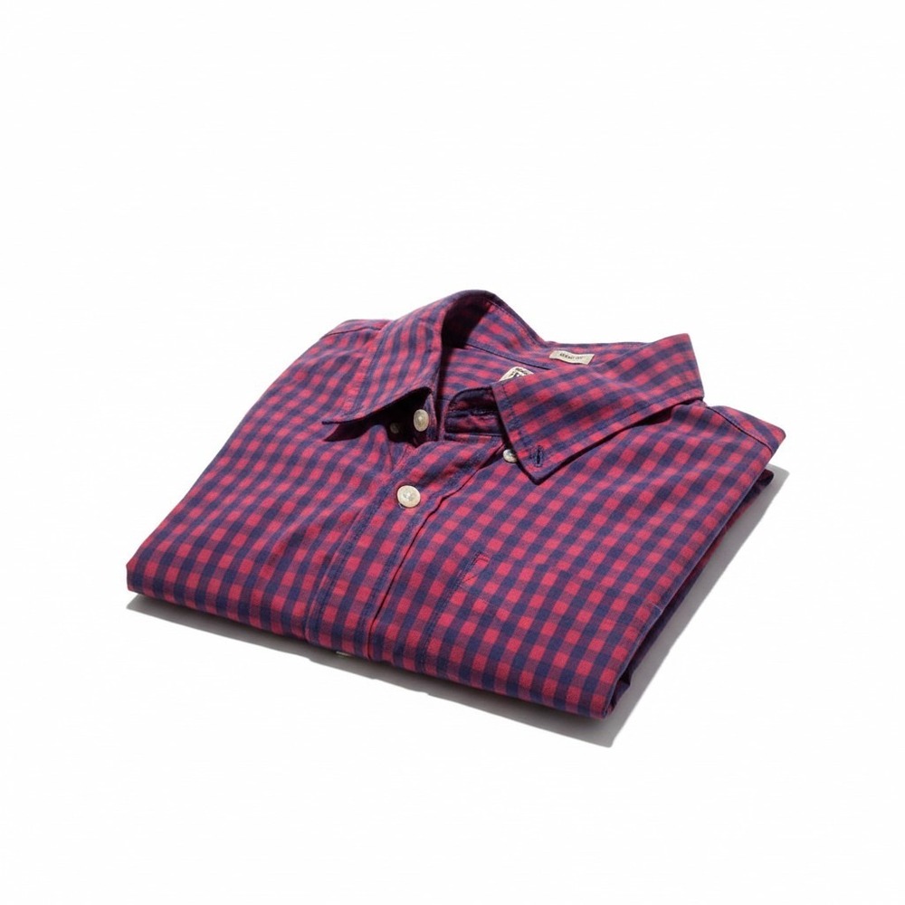 J.Crew Mens Slim Fit Gingham Button Down Shirt Red Navy Blue Large L Long Sleeve - Picture 8 of 8